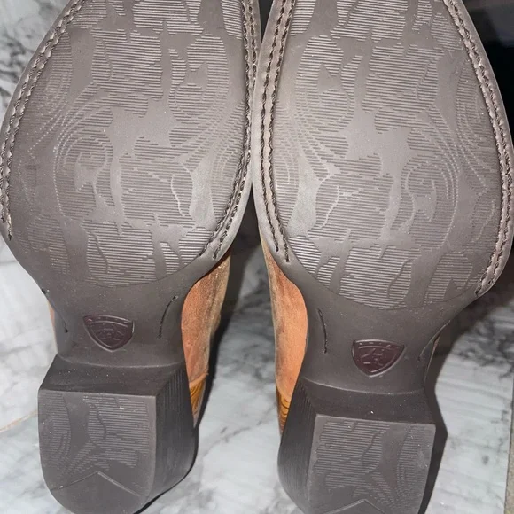 Ariat Turquoise and Tan Leather Western Boots - Picture 13 of 14